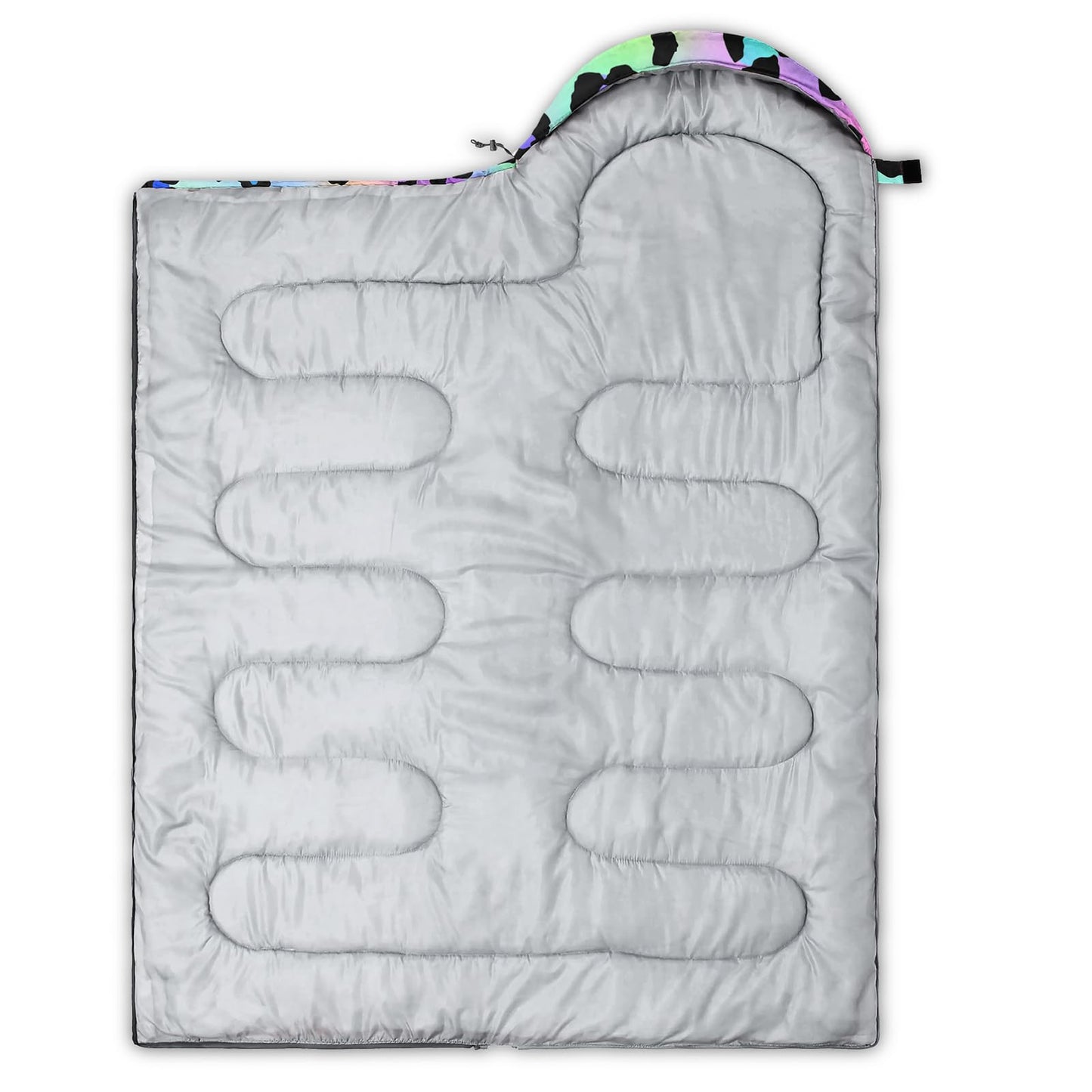 Axolotl Leopard Print Sleeping Bag for Kids Girls–Lightweight Warm Cold Weather Sleeping Bags,Waterproof Portable Sleeping Bag for Camping,Backpacking Camping Sleeping Bag,Kids Sleeping Bags,Rainbow