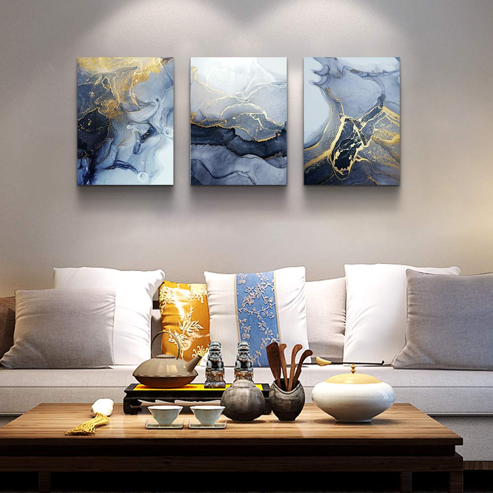 Abstract Wall Decor For Living Room Bedroom Wall Art Paintings Abstract Ink Painting Wall Artworks Hang Pictures For Office Decoration, 20x28inch/Piece, 3 Panels Bathroom Home Decorations Posters