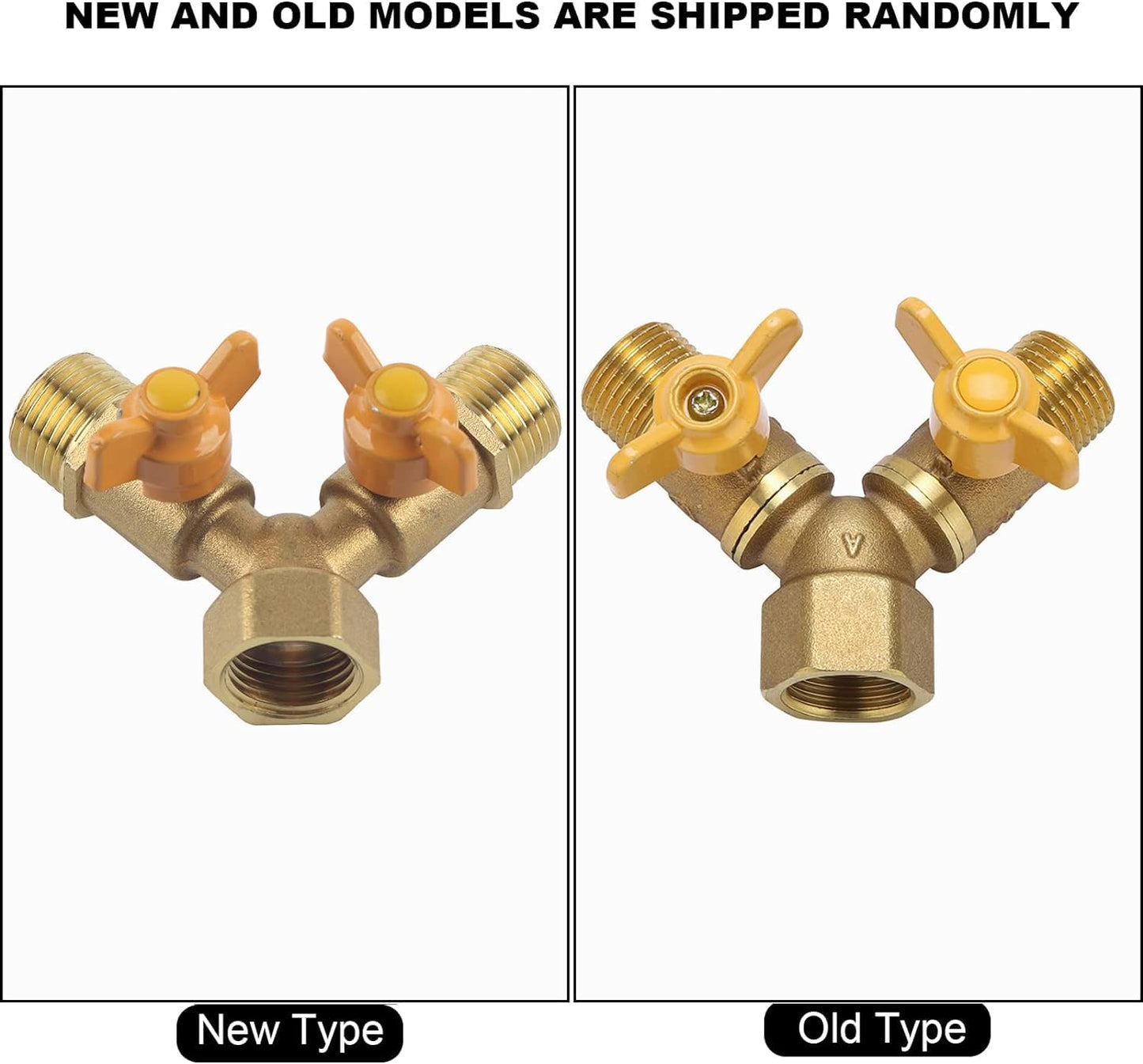 1/2 Inch Water Hose Splitter Washing Machine Splitter G1/2 Brass Garden Irrigation 2 Way Double Tap Hose Adapter Dual Faucet Connector