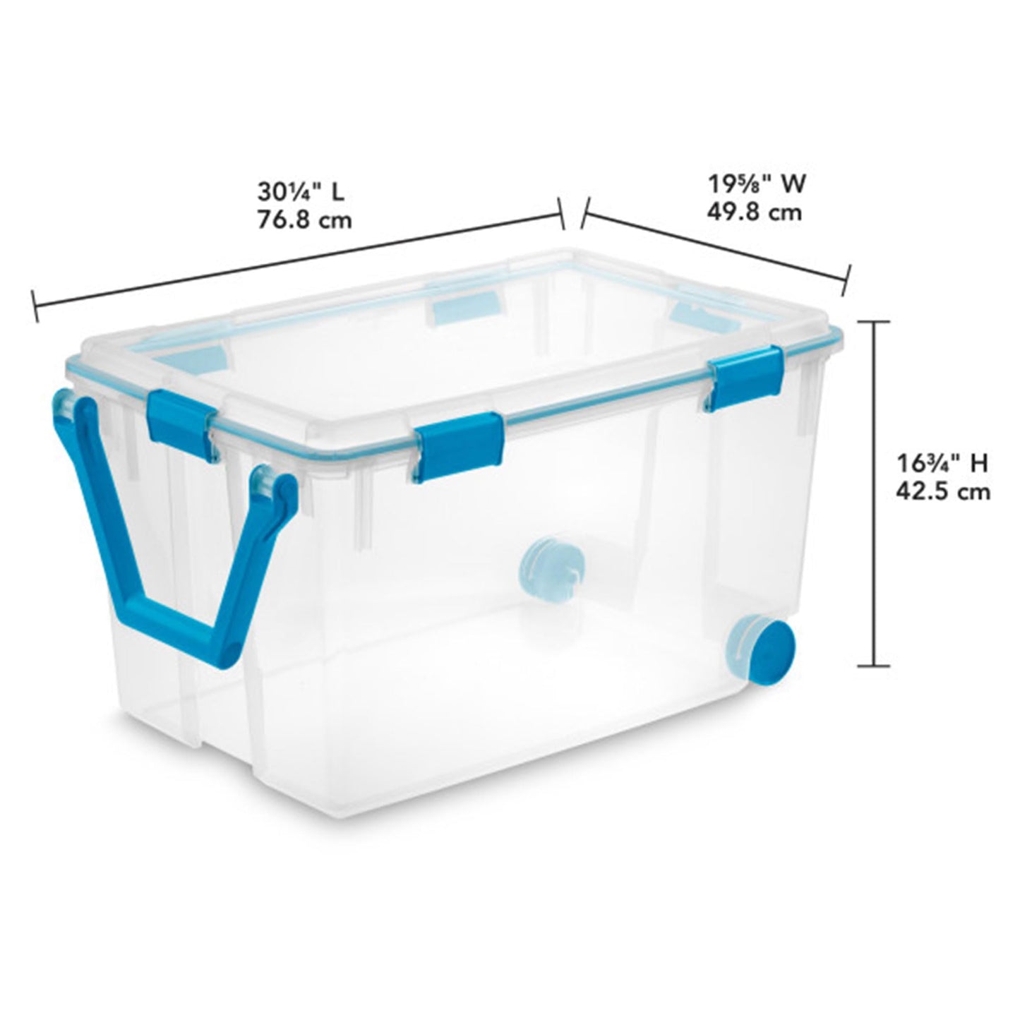 Sterilite 3-Pack Gasket Box, Weather-Resistant Storage Bins with Latching Lids, 120 Quart - Heavy-Duty Organizing Containers for Closet, Bathroom, and Office