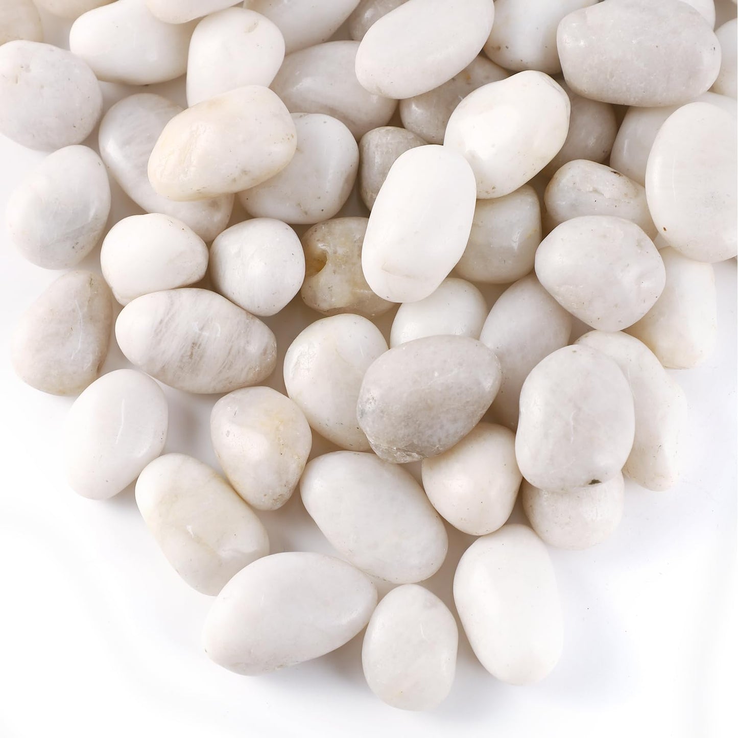 LMtonble 20LB River Pebbles Polished Gravel for Plants Natural White Plant Stones River Rocks 3/4-1 5/8 Inch River Stones for Landscaping Small Pebbles for Crafts