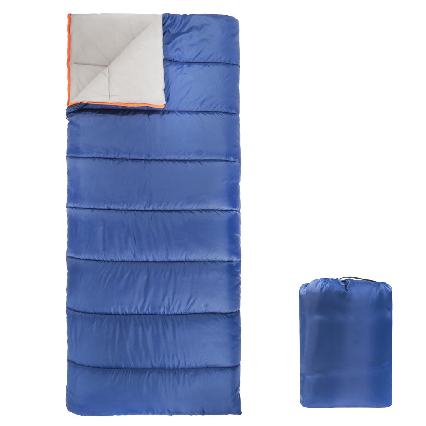 Amazon Basics 30°F Cool Weather Sleeping Bag for Adults, Warm and Comfortable, Compact Lightweight, 75" x 33", Blue