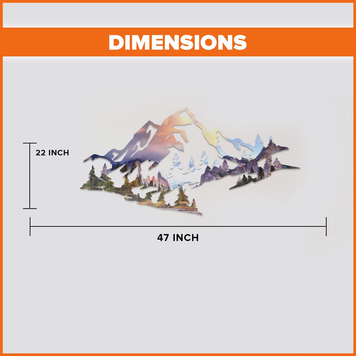 METALPLEX Yosemite Basin Mountain Range View Metal Wall Art – Aluminum Wall Decor with Matte Finish – Fade, Water and Scratch Resistant, Nature Landscape Artwork for Indoor Use – Large 47"x22"
