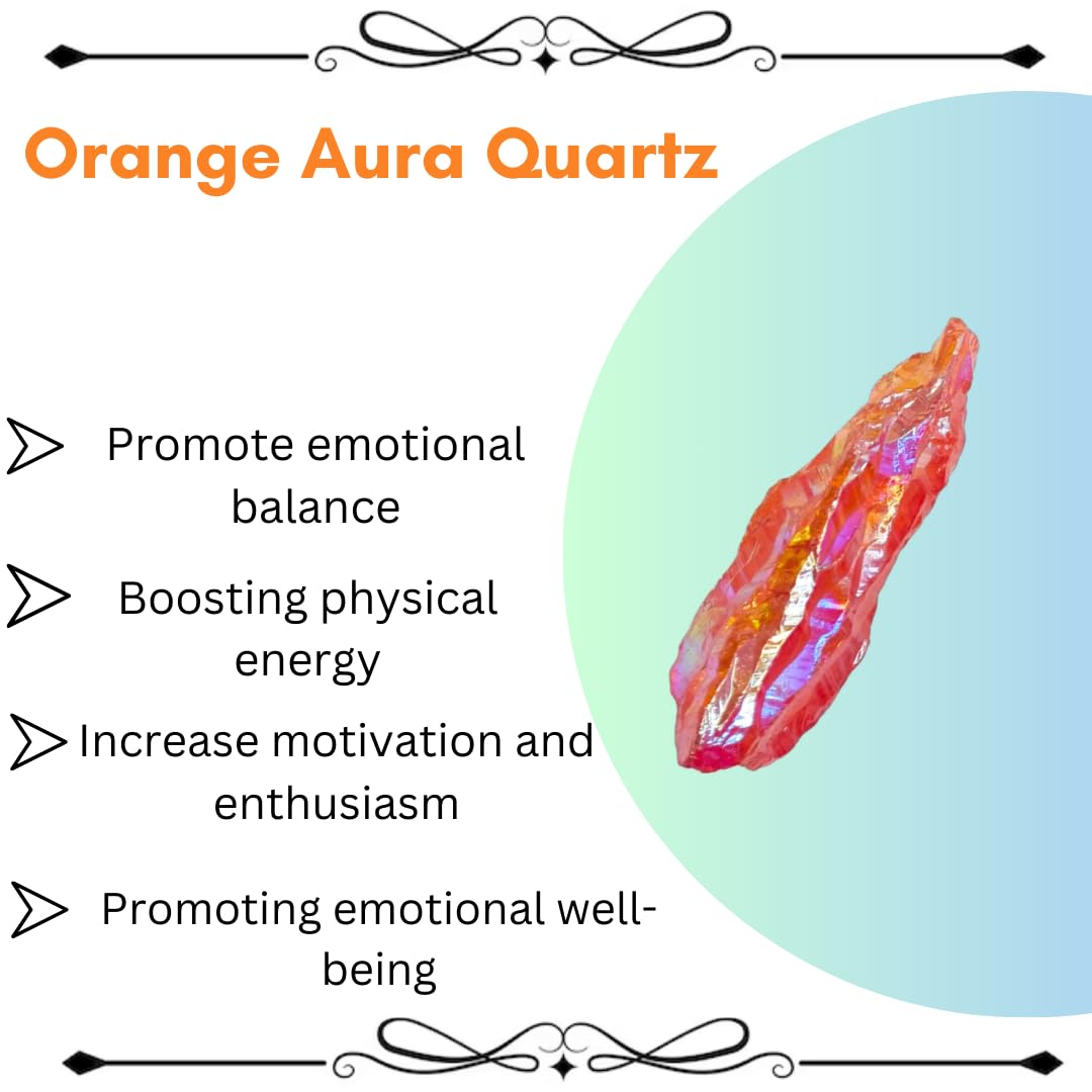 Crystals, Rocks, Jade, Crystals and Healing Stones, Witchcraft Supplies, Healing Crystals, Stones, Healing Stones, Rock Collection, Agate, Raw Stones (Orange Aura Quartz, 2 Pcs)