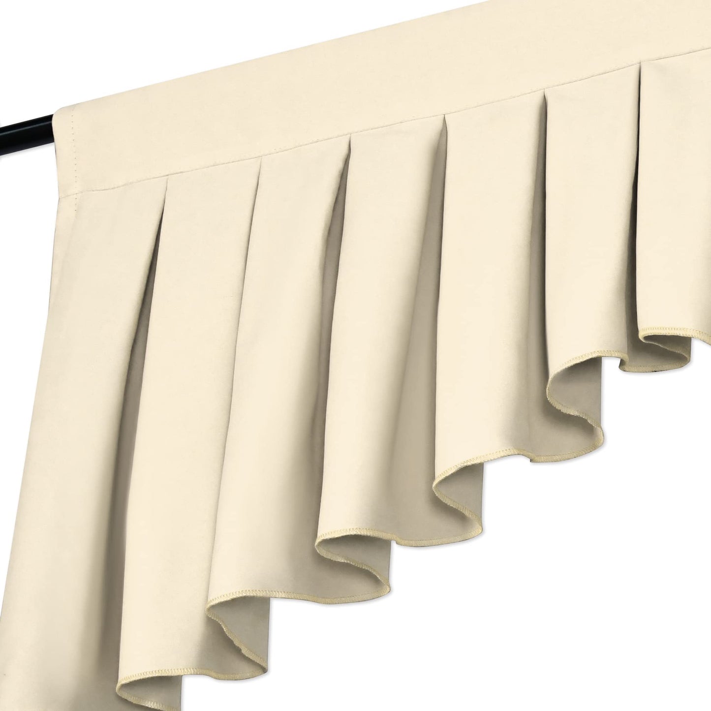 OYRING Valances for Windows Beige Window Valance for Living Room Rod Pocket Blackout Valance for Kitchen，Pack of 1 （Beige 39" W x 20" L）