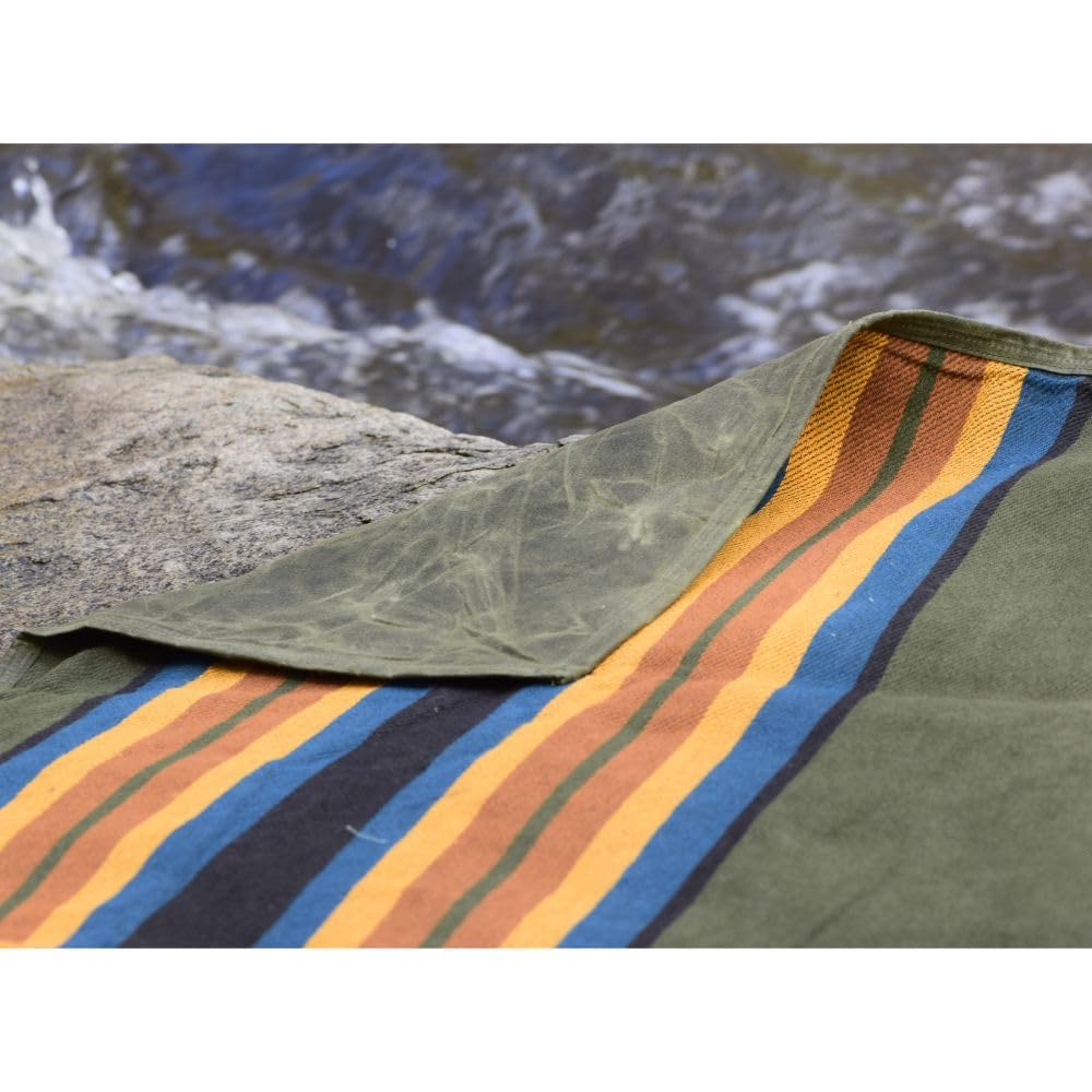 WP West Path Waterproof Outdoor Canvas Camping Blanket - Waxed Canvas Campfire Blanket with Water Repellent Backing - Camp - Bushcraft Tarp (Olive, Regular)