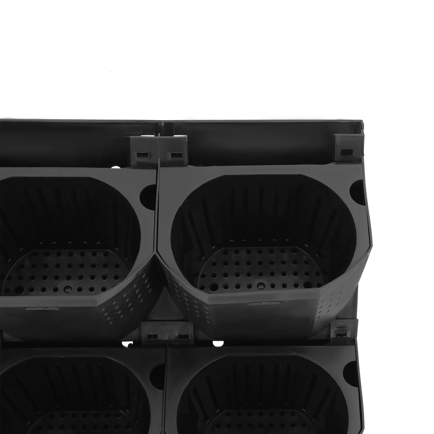 njxbrek Wall Mounted Vertical Garden Planter with 36 Pots, 6 Row Vertical Stackable Hanging Planters, Indoor Outdoor Flower Pot Holder for Herbs Vegetables Fruits (Black)
