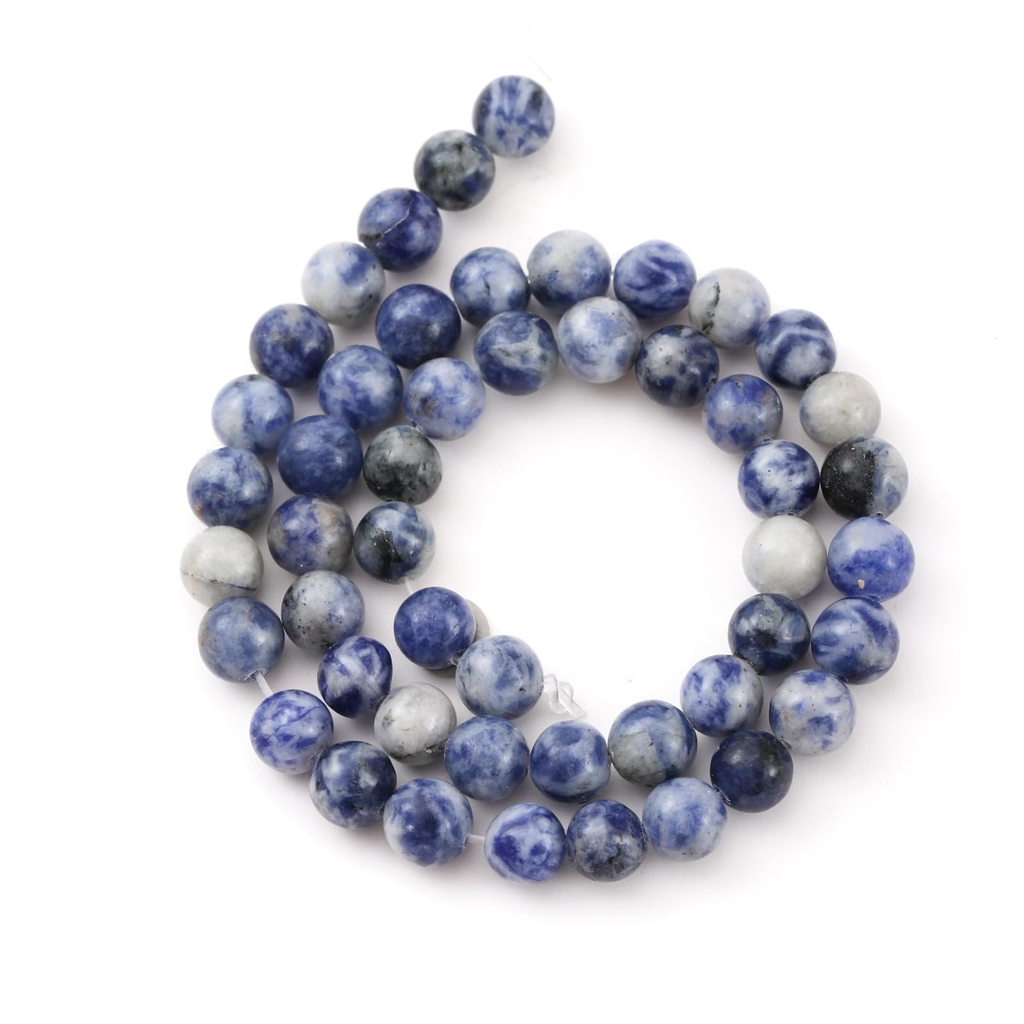 10mm 38pcs DIY Natural White Sodalite Stone Beads Round Healing Crystal Gemstone Loose Beads for Jewelry Making Handmade Bracelet Necklace