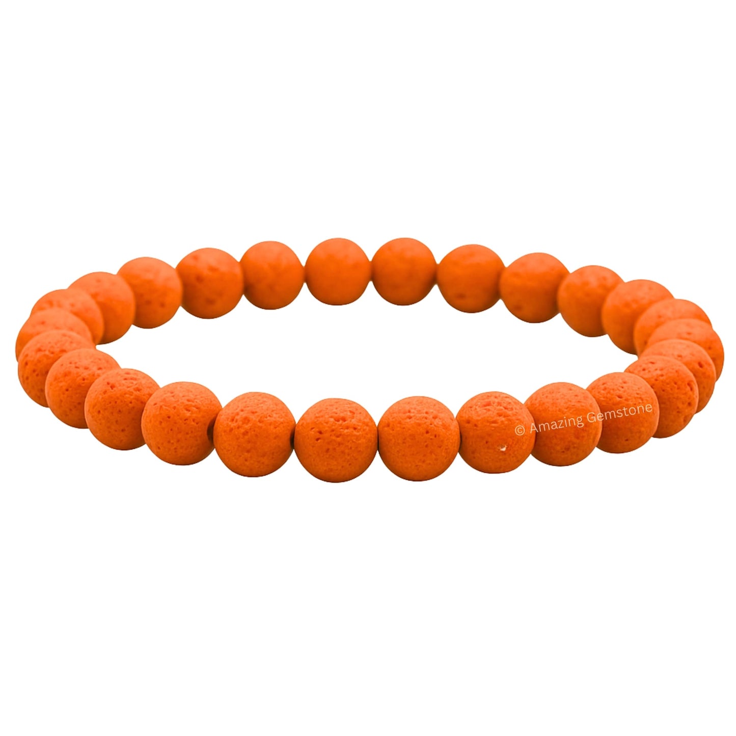 Amazing Gemstone Crystal Bracelet for Women Men's Gifts - Protection Healing Crystal Bracelet - 8mm Gemstone Beaded Stretchable Bracelet Pulseras Para Hombres Mujer Stocking Stuffers Mothers Day Gift (Orange Lava)