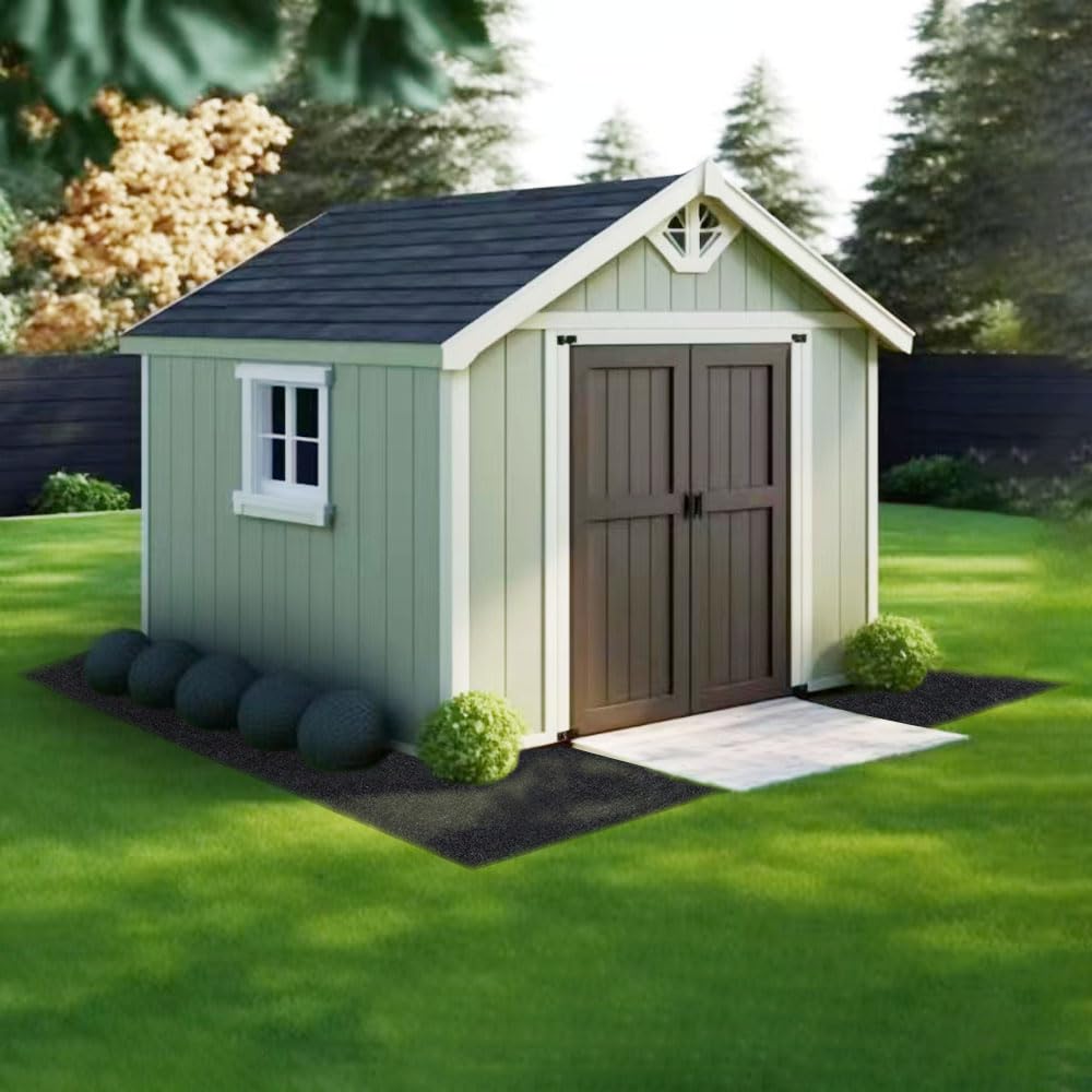 Ahpuhtan 10.2 * 8.2 FT Outdoor Storage Shed Mat, Waterproof Storage Shed Flooring Mat, Anti-Slip Patio Furniture Floor Scratch Prevention Mat, Dustproof Outdoor Carport Mat