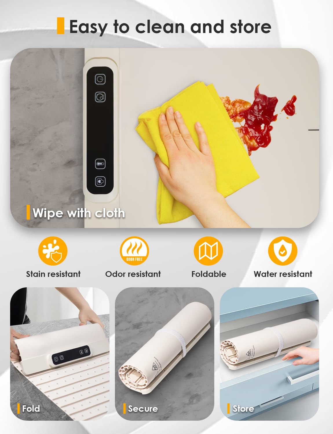LEBURRY Electric Warming Tray - Rollable/Portable Warming Mat with Timer, Heating and Child Locks Control Feature - Electric Heating Pad for Party, Buffet, Picnic - Food Warmer Mat for Camping,Travel