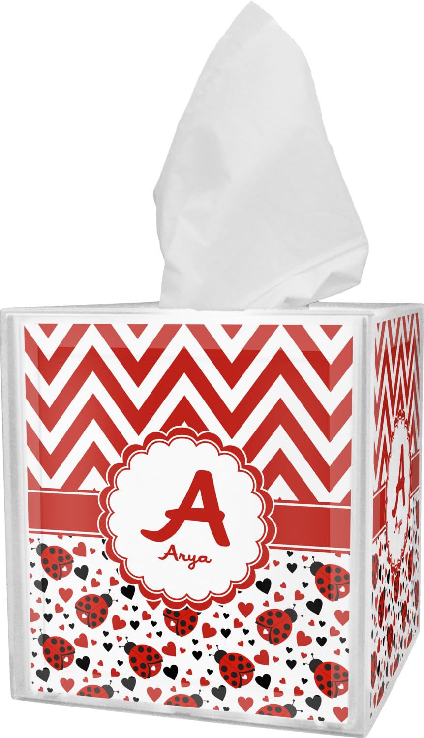 YouCustomizeIt Personalized Ladybugs & Chevron Tissue Box Cover