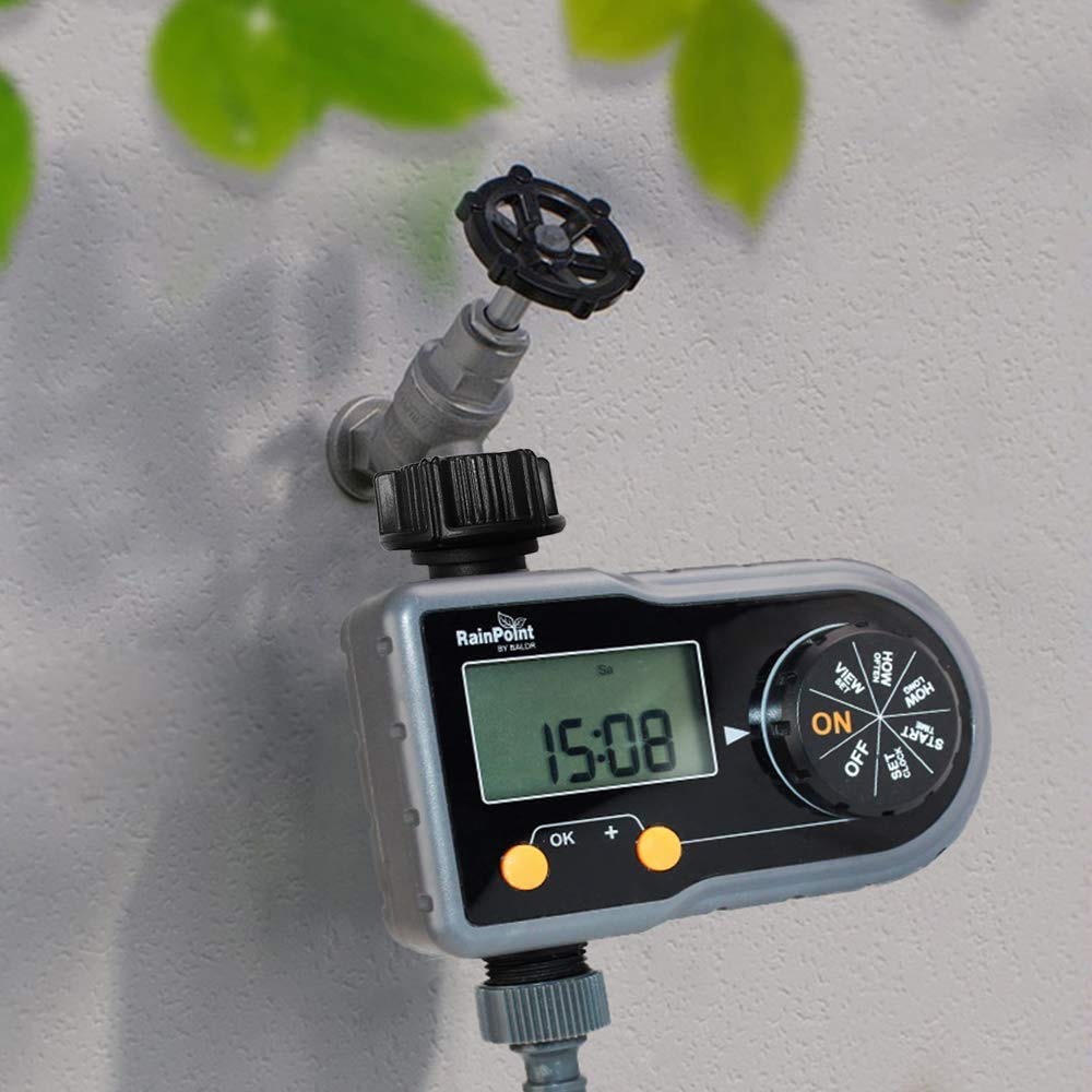 RAINPOINT Sprinkler Timer, Hose Timer with 3 Individual Programs, Water Timer for Garden Hose Faucet, Programmable Automatic/Manual Irrigation System, for Specific Days or Daily Outdoor Lawn Watering