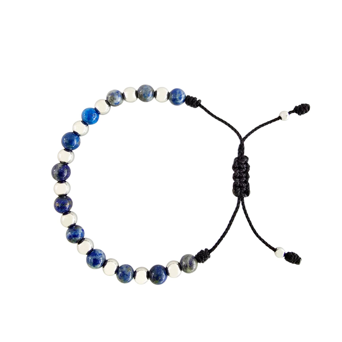 Sabeli Handmade Lapis Lazuli Bracelet Crystal Bead Jewelry for Men and Women Spiritual Healing Anxiety Protection Gemstone Natural Stone Gift Adjustable Blue 6mm Beads