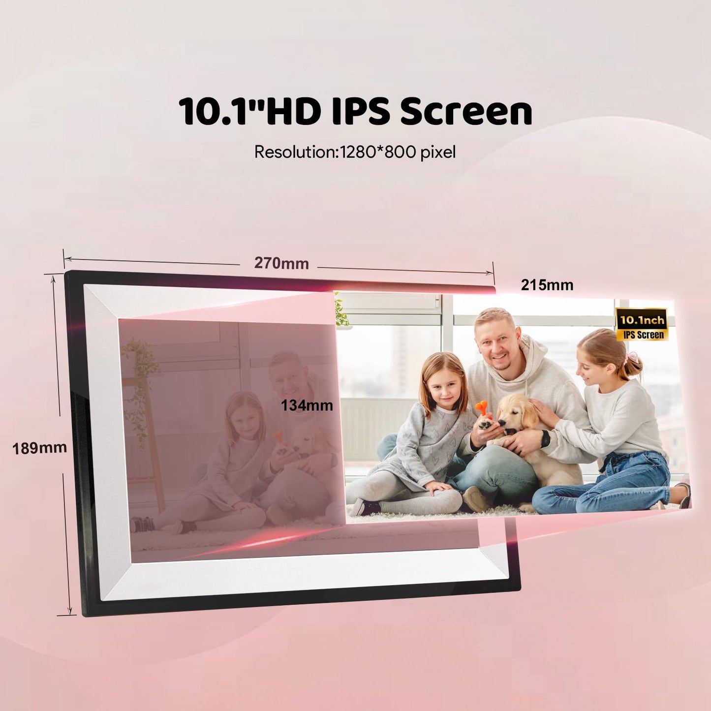 PIPI Vision 10.1 Inch WiFi Digital Picture Frame, Upgraded 32GB Storage,Smart Frameo App, IPS Touch Screen, Easy Setup, Instantly Share Photos & Videos for Mom,Grandparents