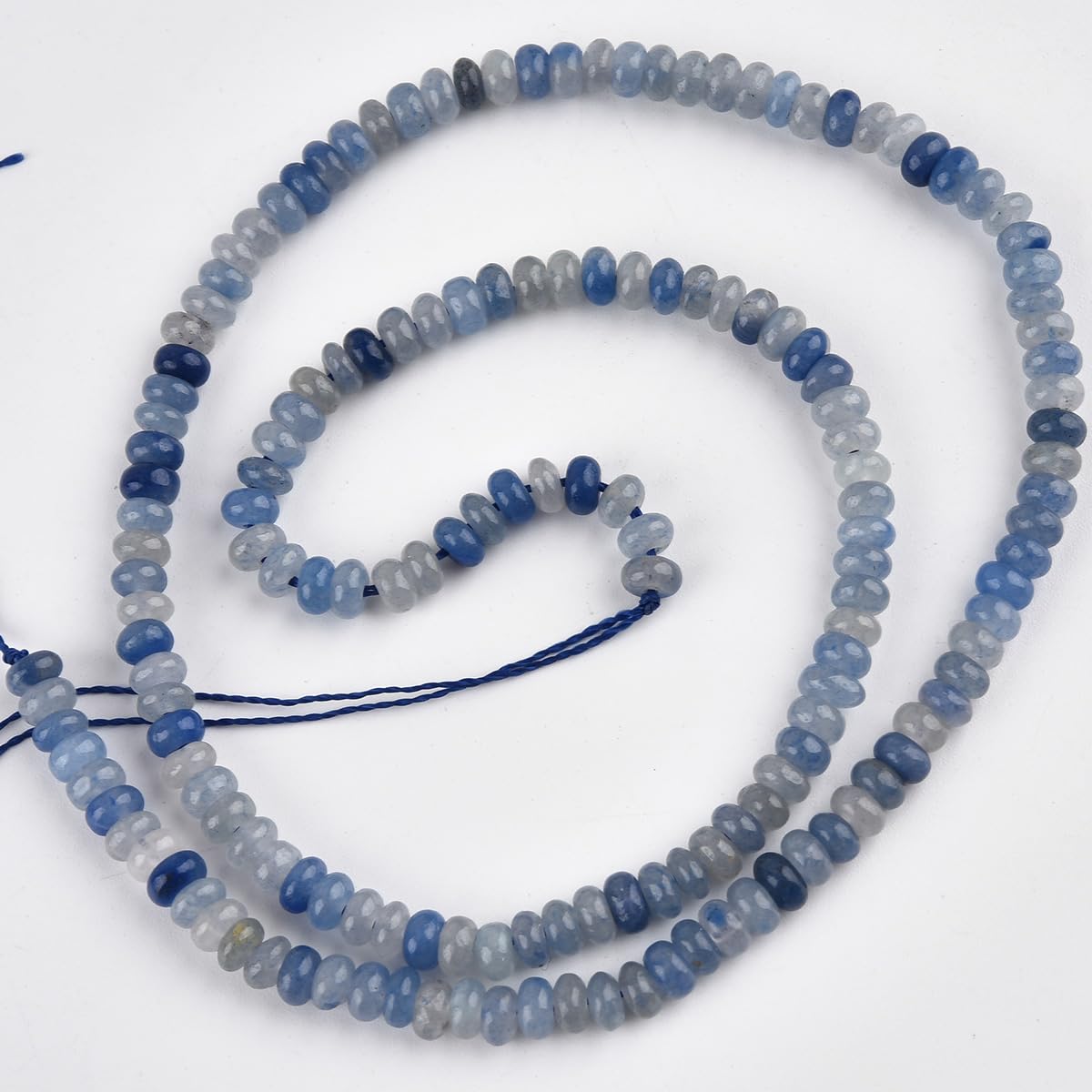 160pcs 4x2mm Natural Blue Aventurine Disk Rondelle Spacer Stone Semi Precious Gemstone Loose Beads for Jewelry Making 15 Inch