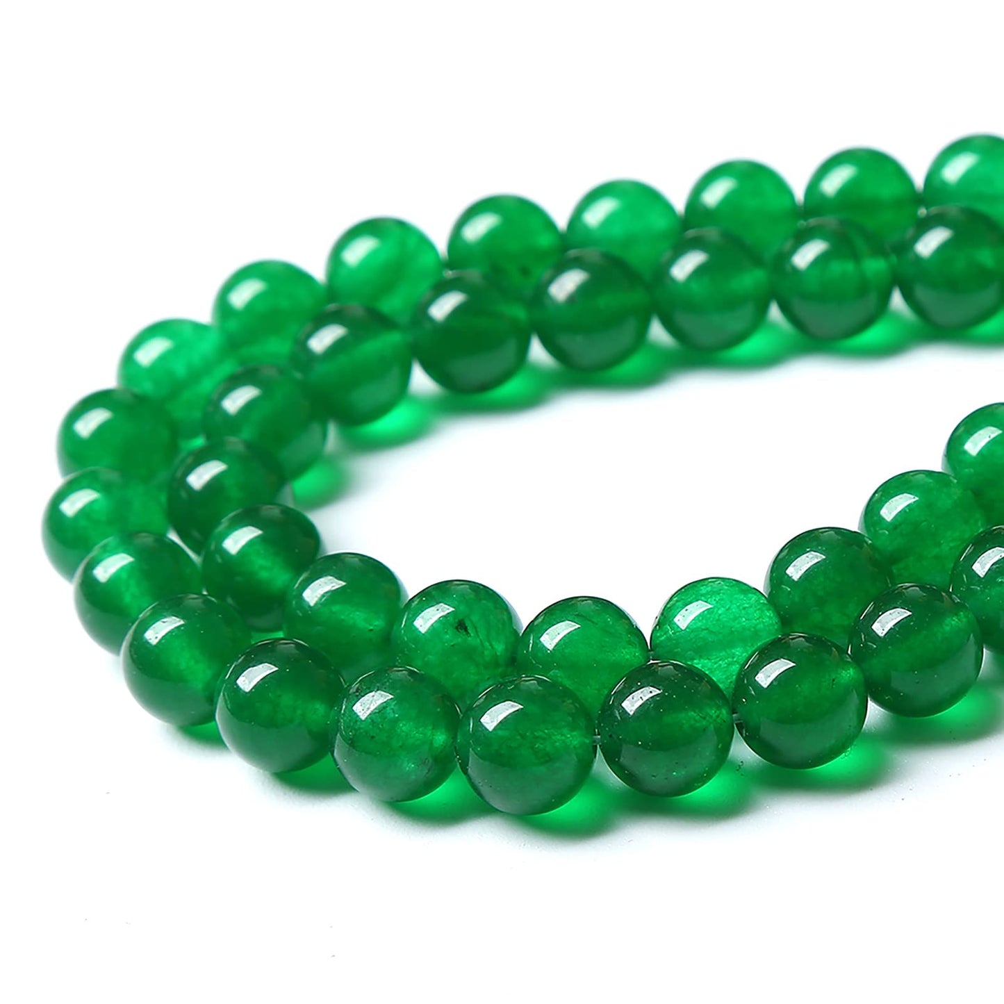 4mm 90pcs Natural Chinese Green Jade Beads Chalcedony Round Loose Gemstone Crystal Energy Healing Power Stone Beads for Jewelry Making DIY Bracelet (4mm, Chinese Green Jade)