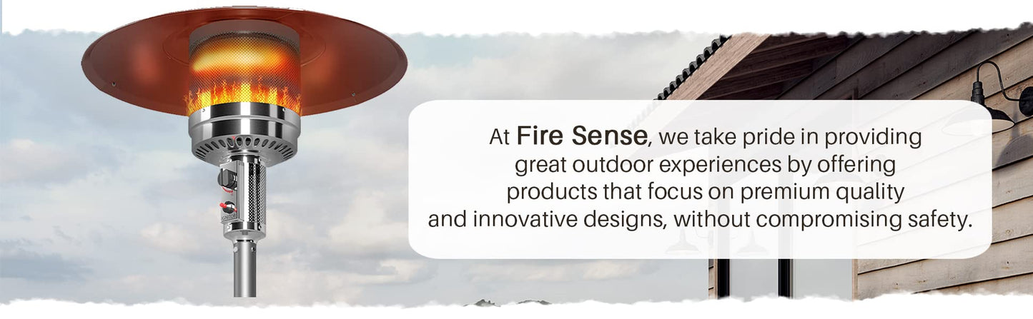 Fire Sense 61956 Patio Heater Premium Weatherproof Aluminum & Dust Proof Reflector Shield Extended Heat Range 32" Round Reflector