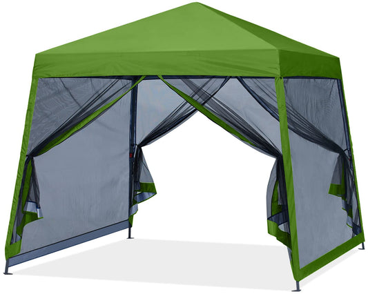 MASTERCANOPY Pop Up Gazebo Canopy with Mosquito Netting (10x10, Grass Green)