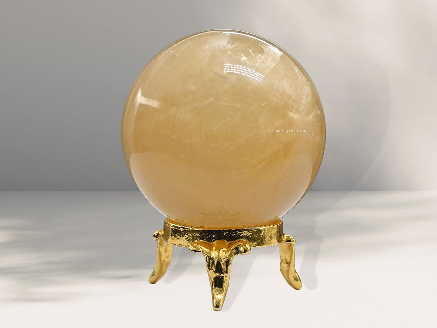 Amazing Gemstone Yellow Calcite Crystal Ball with Stand - 2 Inches Crystal Sphere Meditation Balls for Witchcraft and Decorative Balls
