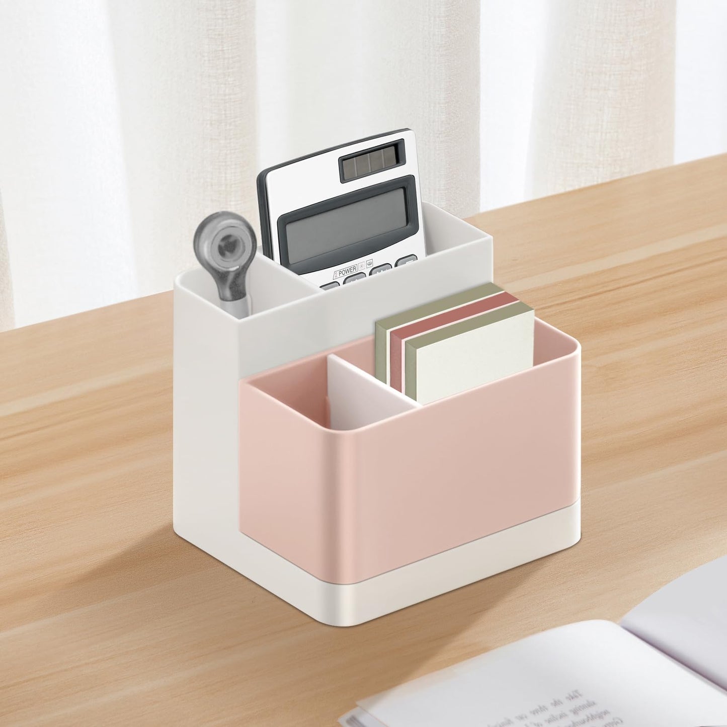 Poeland Desktop Storage Organizer Pencil Card Holder Box, Holders for Desk Accessories, Container for Desk, Office Supplies, Vanity Table