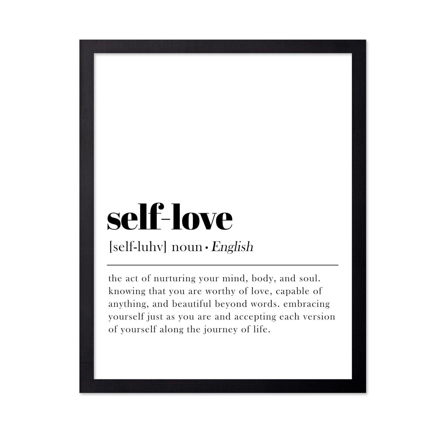Poster Master Typography Poster - Dictionary Print - 8x10 Poster & Black Frame Bundle