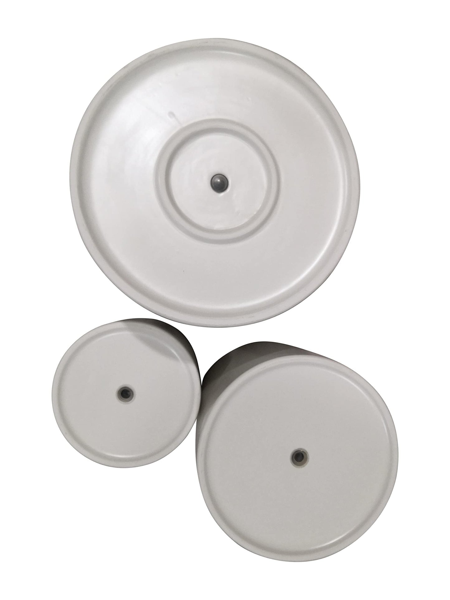Amazon Basics Assorted Sizes Fluted Ceramic Round Indoor Outdoor Planters with Drainage Hole, Set of 3, Modern Design, 6 inch, 8 inch, 10 inch, White, Succulent Flower Pots