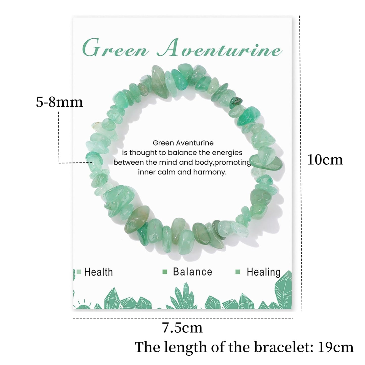 Jade Bracelet for Women 8mm Green Aventurine Bracelets Raw Jade Bracelet Women's Stretch Bracelets Green Jade Bracelet Jade Jewelry for Women Girls