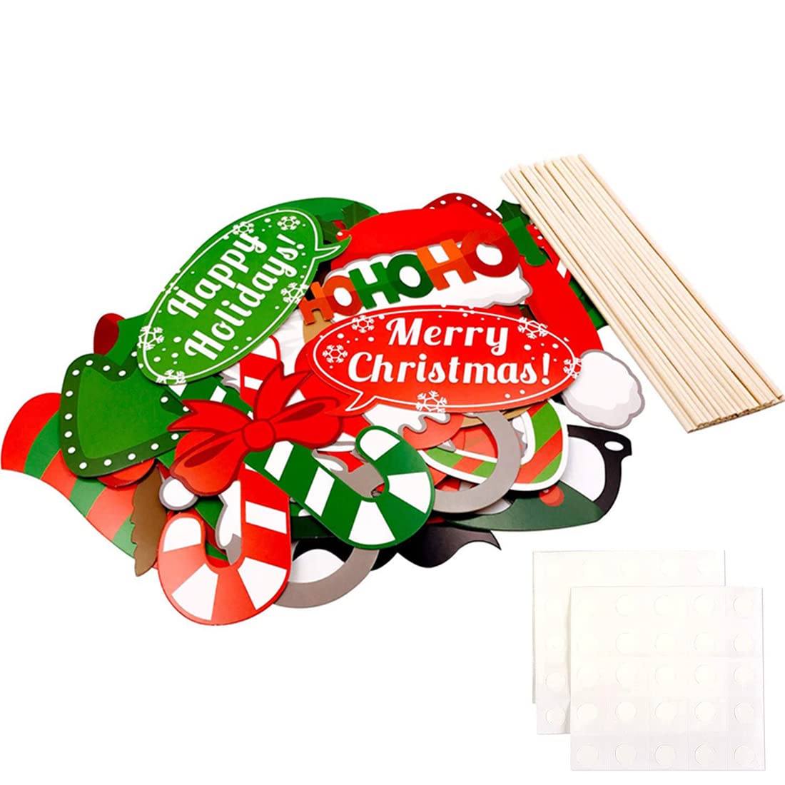 32pcs Christmas Photo Booth Props Party Decorations for Women Men Selfie Props Party Favors