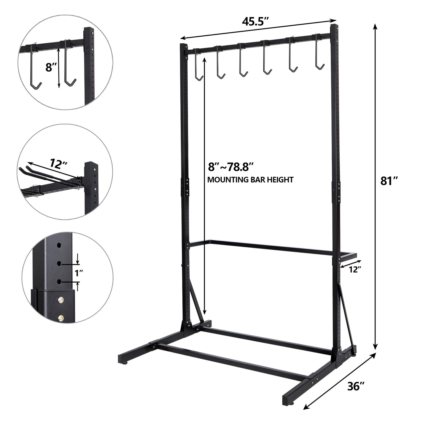 DorBuphan Bicycle Storage Rack for Garage, Freestanding Bike Storage Rack Max 5 Bikes, Heavy-Duty Solid Steel Bike Racks for Garage for Home and Garage Organizer