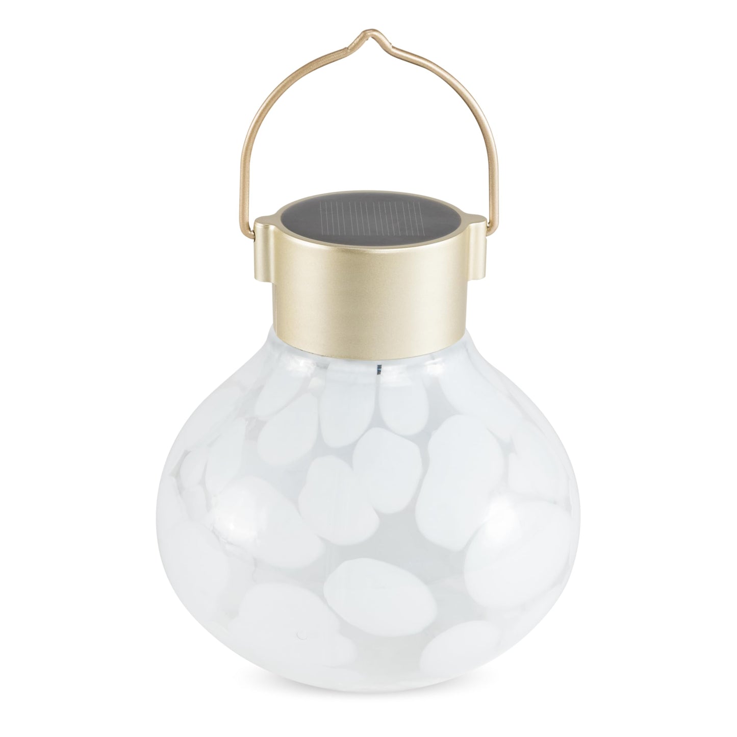 Allsop Handblown 5" Outdoor Solar LED Tea Lantern - White