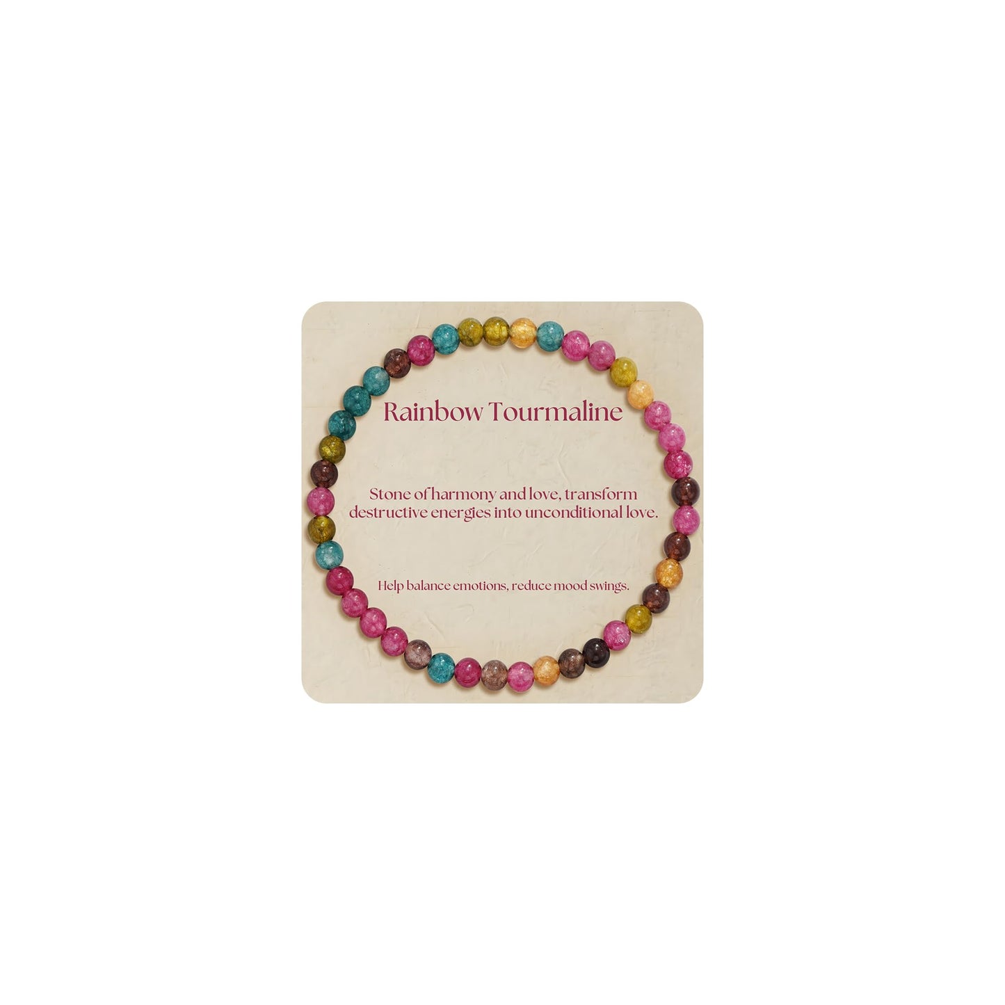 Treasure Bender Protection Bracelet for Women Men, Balance Emotions Healing Crystals Stones Bracelets Anxiety Relief Birthday Gift for Friends Women Men (Rainbow Tourmaline)