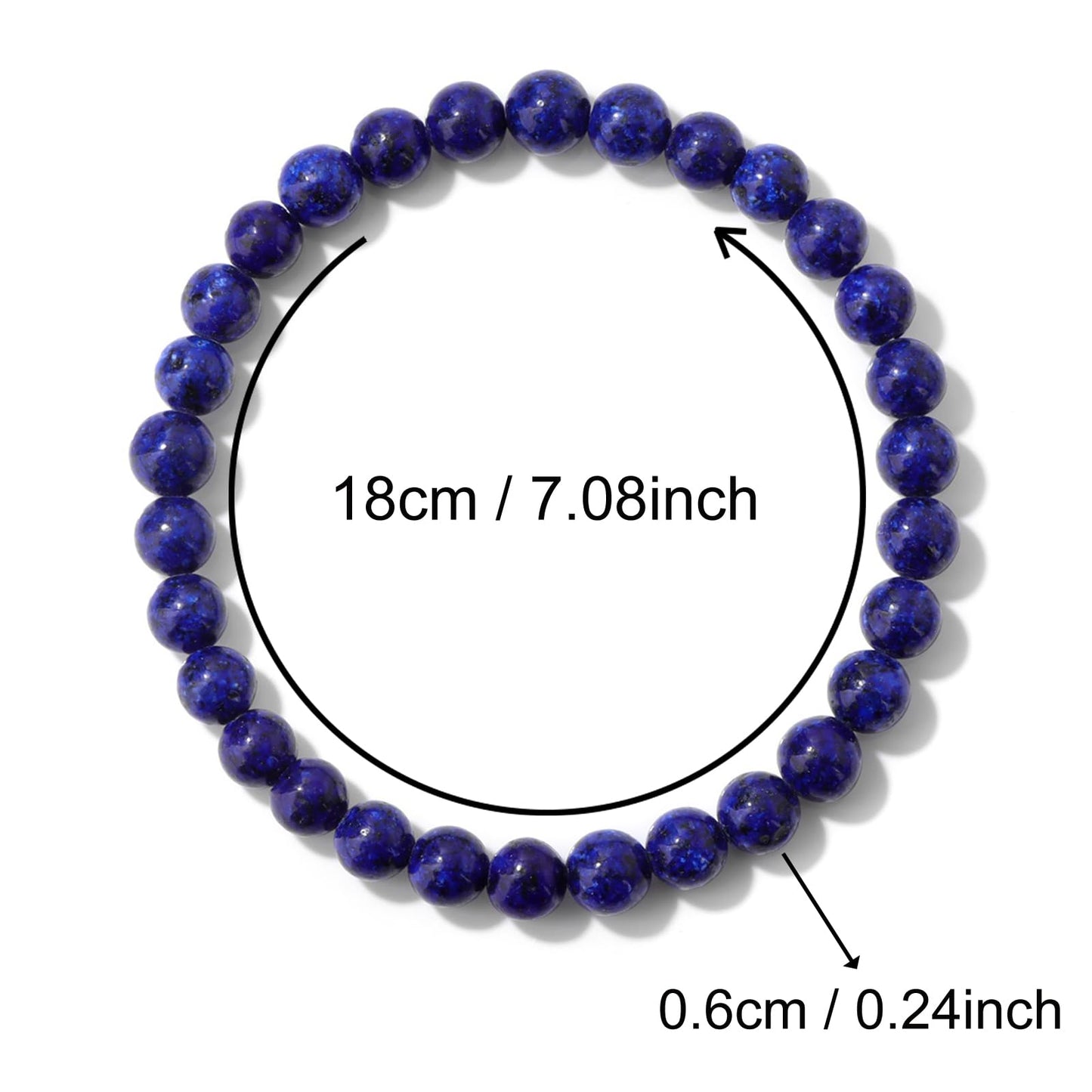 AUMRET Lapis Lazuli Bracelet For Men-6mm Stretch Beaded Anxiety Bracelet Gifts For Women Birthday Valentine's Day Mother's Day Christmas