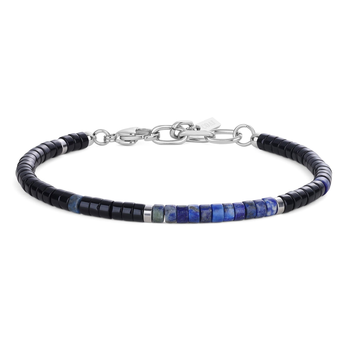 COAI Onyx Lapis Lazuli Bracelet for Men, Heishi Beads Natural Gemstone Bracelet for Men