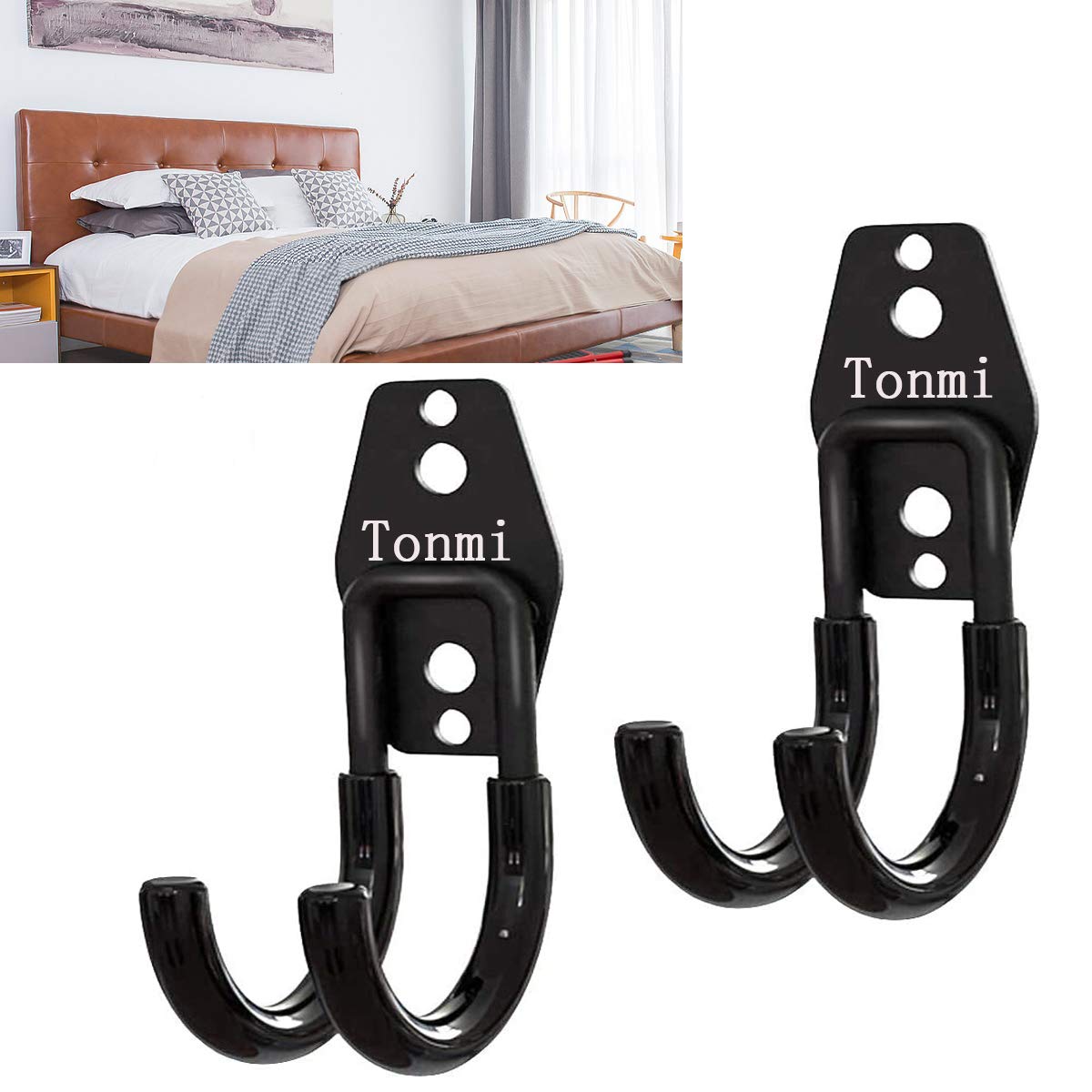 2Pcs Telescoping Wall Mount Ladder Hooks, Folding Step Stool Wall Mount Hooks, Household Engineering Ladder Hanger, Telescoping Ladder Hanger, for Garage or Shed Display & Storage Ladder Tool