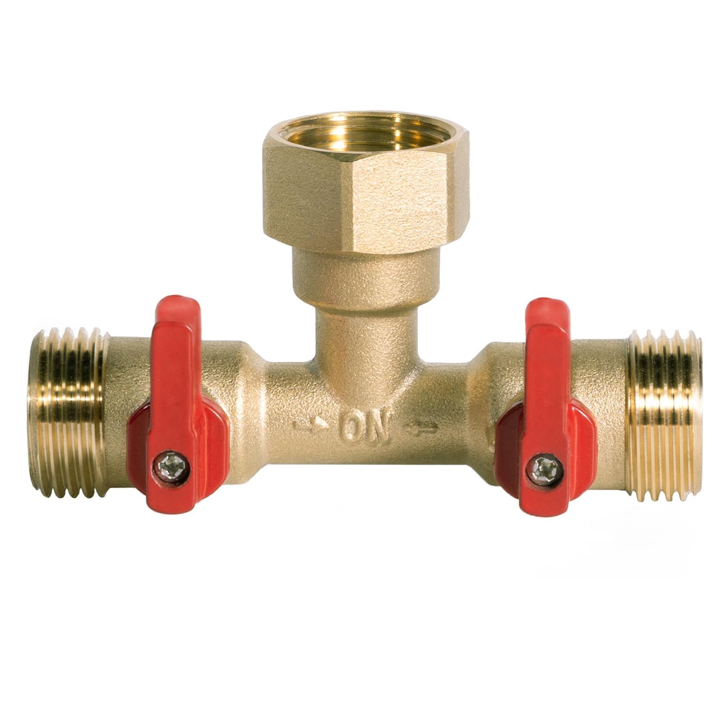 3/4" hose splitter 2 way water splitter male connectors allows you to run 2 hoses, hose quick connectors, hose spigot