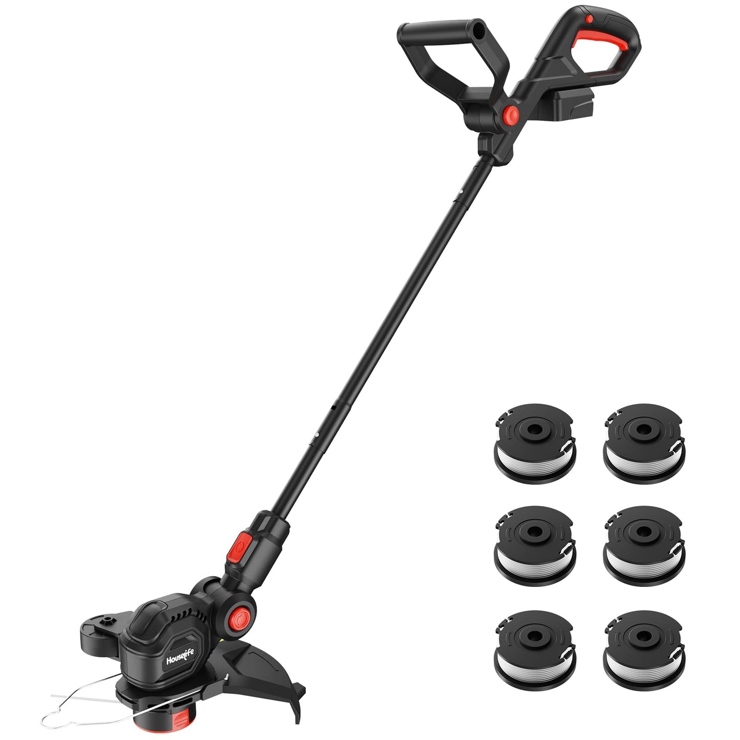 Cordless Weed Eater Compatible with Milwaukee M18 18V Battery(Tool Only), 12-Inch 3-in-1 String Trimmer with 8500RPM Upgraded Motor, Automatic Line Feed Weed Wacker for Lawn Edging and Mowing-Red