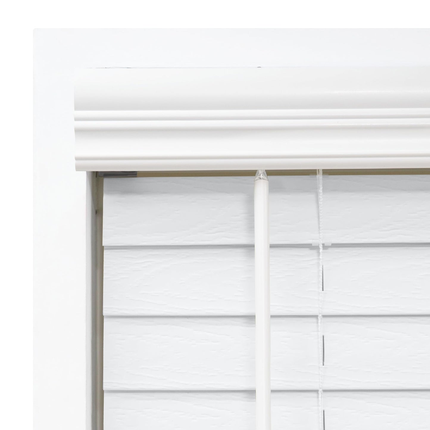 DEZ FURNISHINGS Cordless 2" Signature Faux Wood Blind, 30" W x 48" H, Embossed White