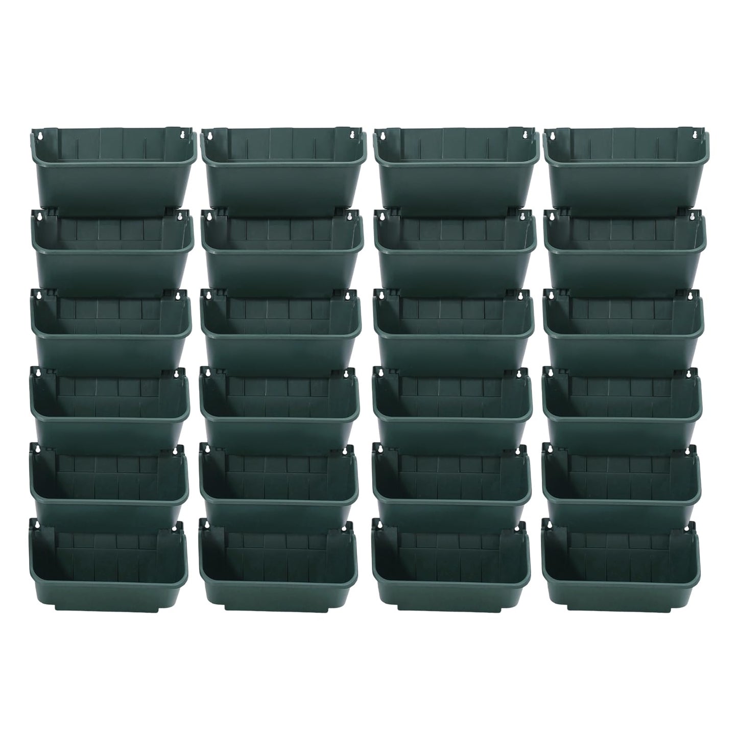 Eapmic Vertical Wall Planter with 24 Pots, Hanging Garden Plant Flowerpot Holder, Stackable Wall-Mounted Planter, Balcony Planters for Flowers Vegetables Fruits (Army Green, 24 Pots)