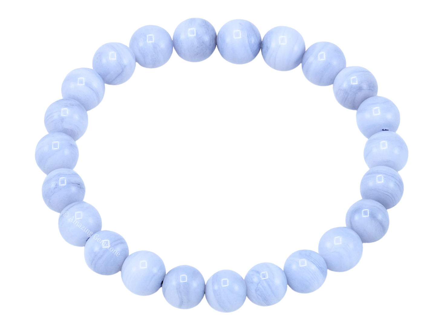 Amazing Gemstone Blue Lace Agate Bracelet for Women Men's Gifts - Protection Healing Crystal Bracelet - 8mm Gemstone Beaded Stretchable Bracelet Pulseras Para Hombres Mujer Stocking Stuffers Mothers Day Gift