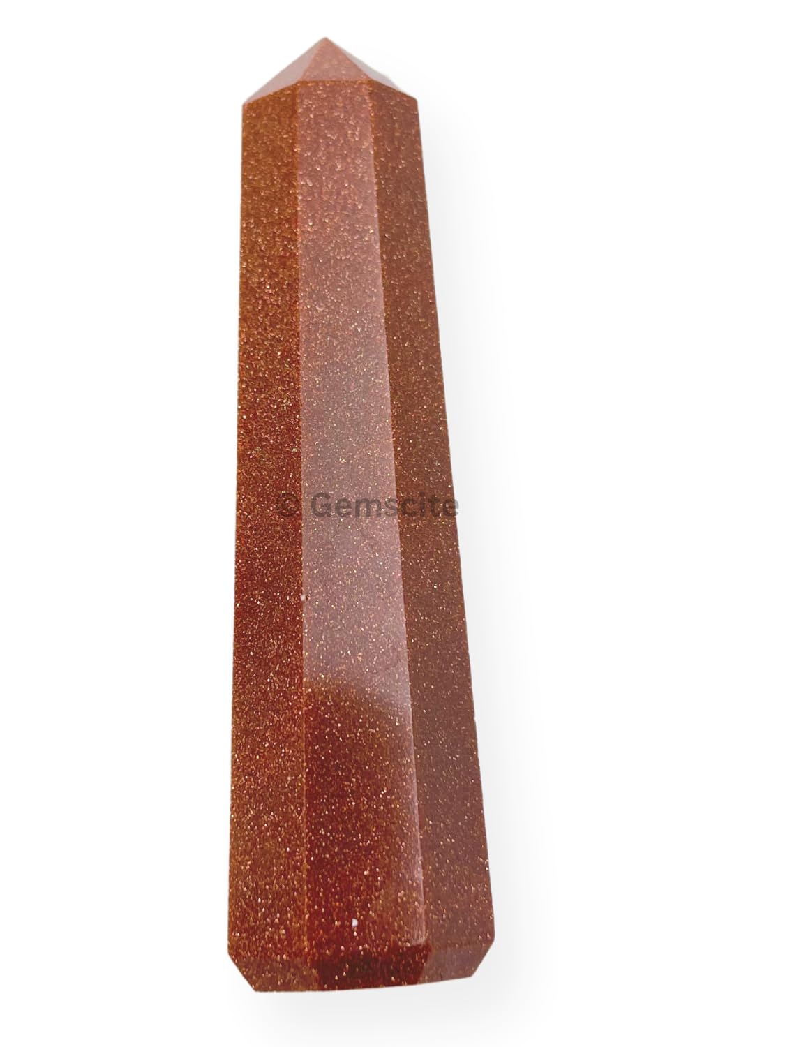 WholesaleGemShop 3 Inch (70 mm) Gemstones Red Goldstone Obelisk Tower Jumbo Facet Aura Rock Crystal Natural Polished Earth Wand Spirit