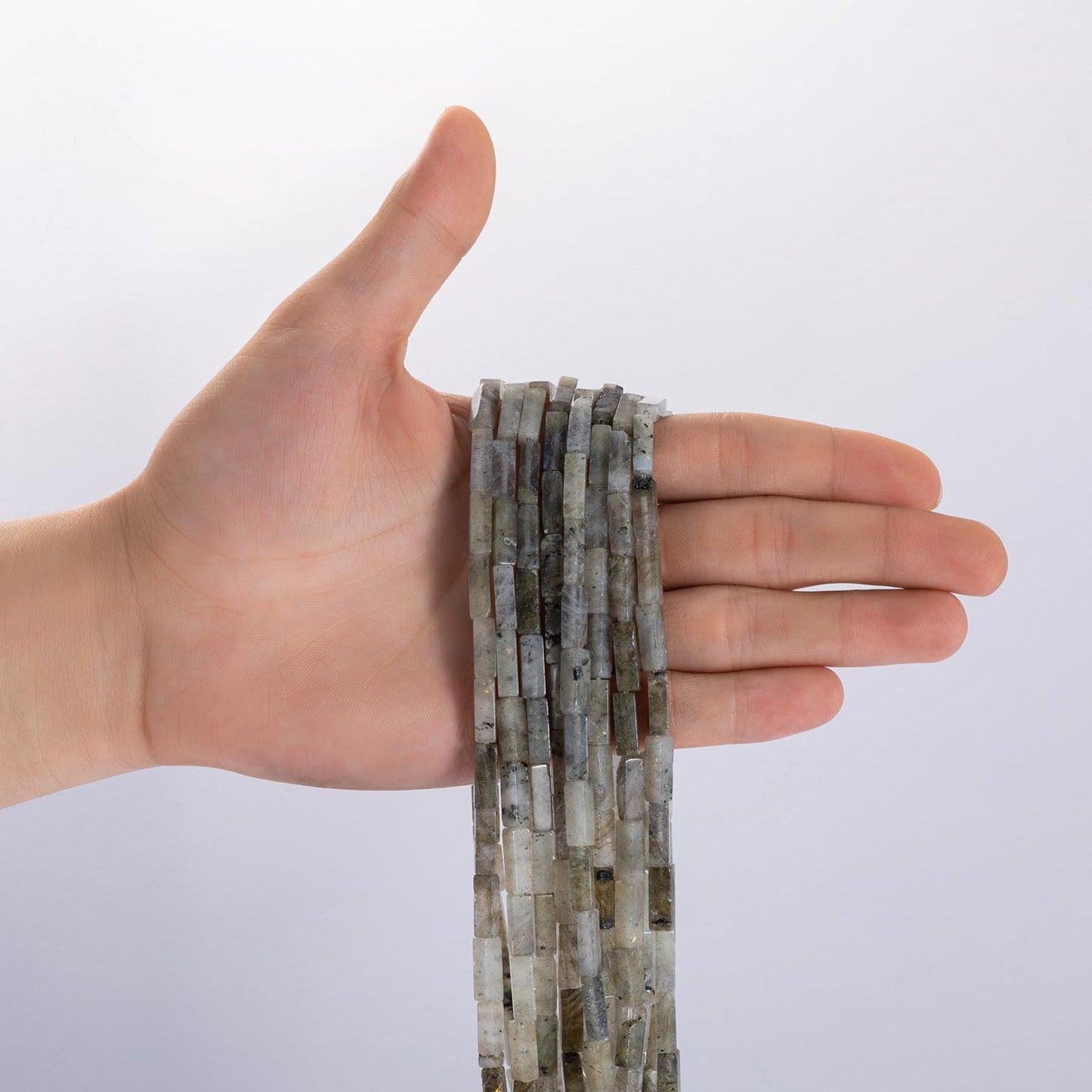 Natural Spectrolite Rectangle Tube Beads 4x13mm 38cm/str Loose Semi Gemstone Stone Beads for Making Bracelets Necklace Earrings