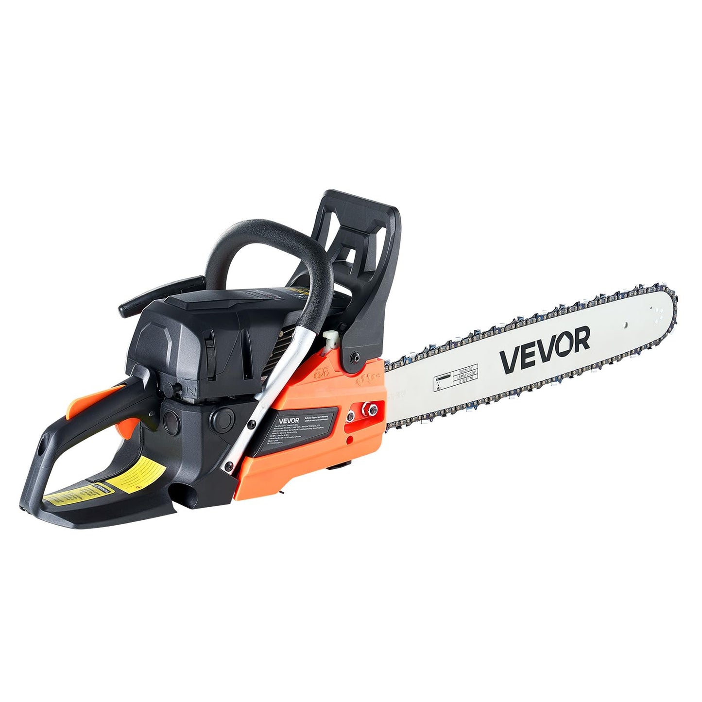 VEVOR 20inch 62CC Gas Powered Chainsaw, 3.8 HP 2 Stroke Engine Gas Power Chainsaws with Non-Slip Handle, Gas Chainsaws with Dual Fuel Tanks, For Wood Cutting, Tree Trimming, and Land Clearing