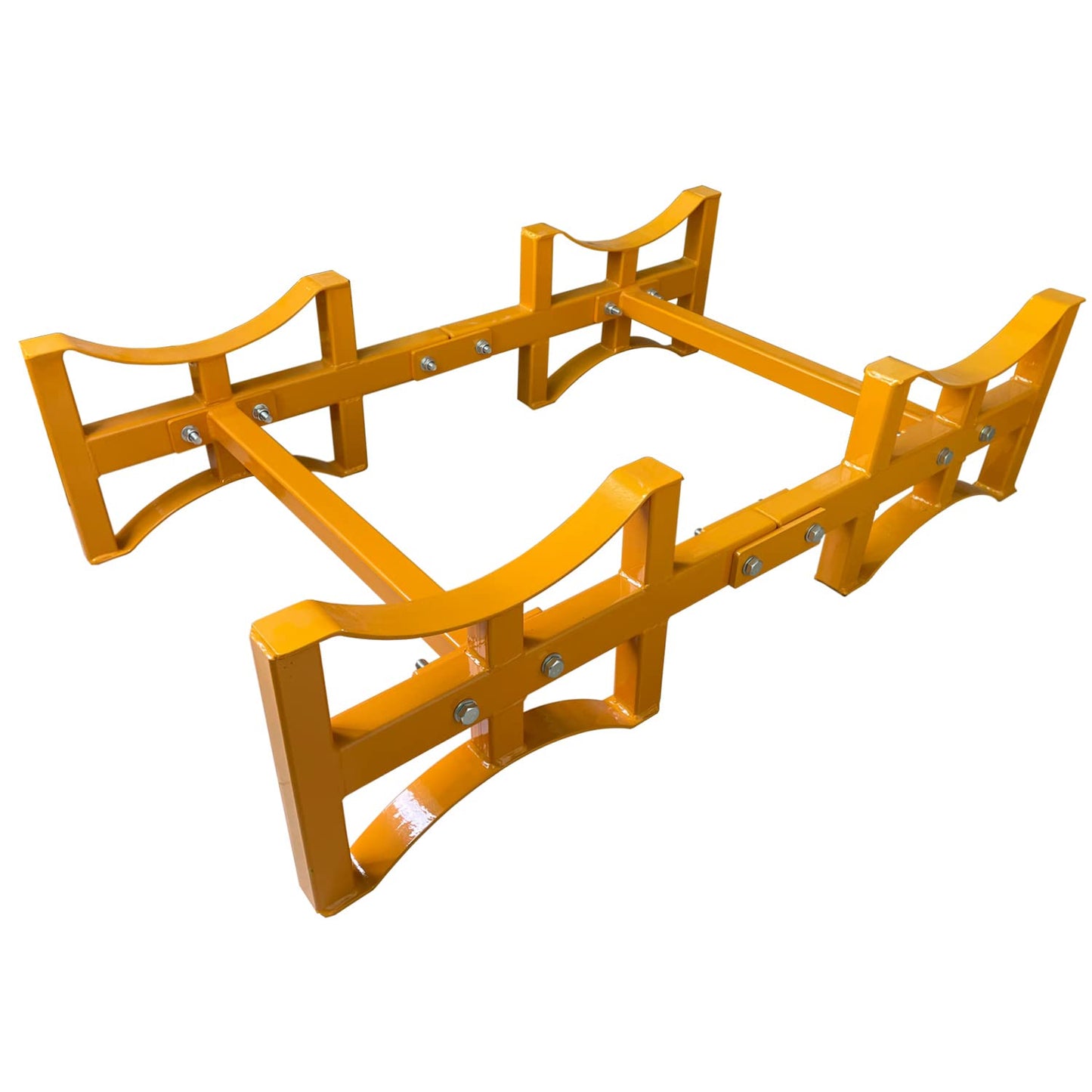 Koxuyim Heavy Duty Oil Drums Rack Stackable 55 Gallons 2200Lbs Load Capacity, Mobile Oil Barrel Bracket with Four-Way Fork Truck Access, Drum Rack Steel Powder Coated Yellow