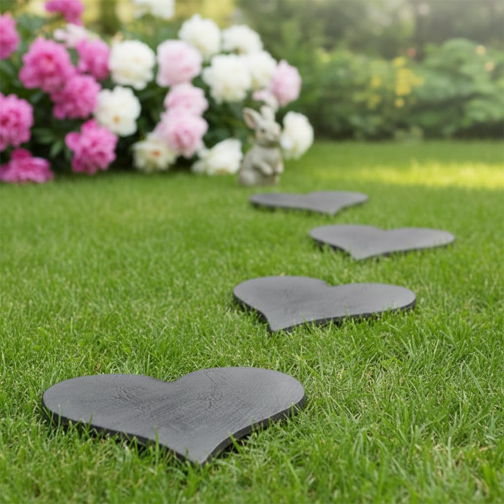 Comfy Hour Rustic Style Collection Cast Iron Garden Stepping Stone - Heart