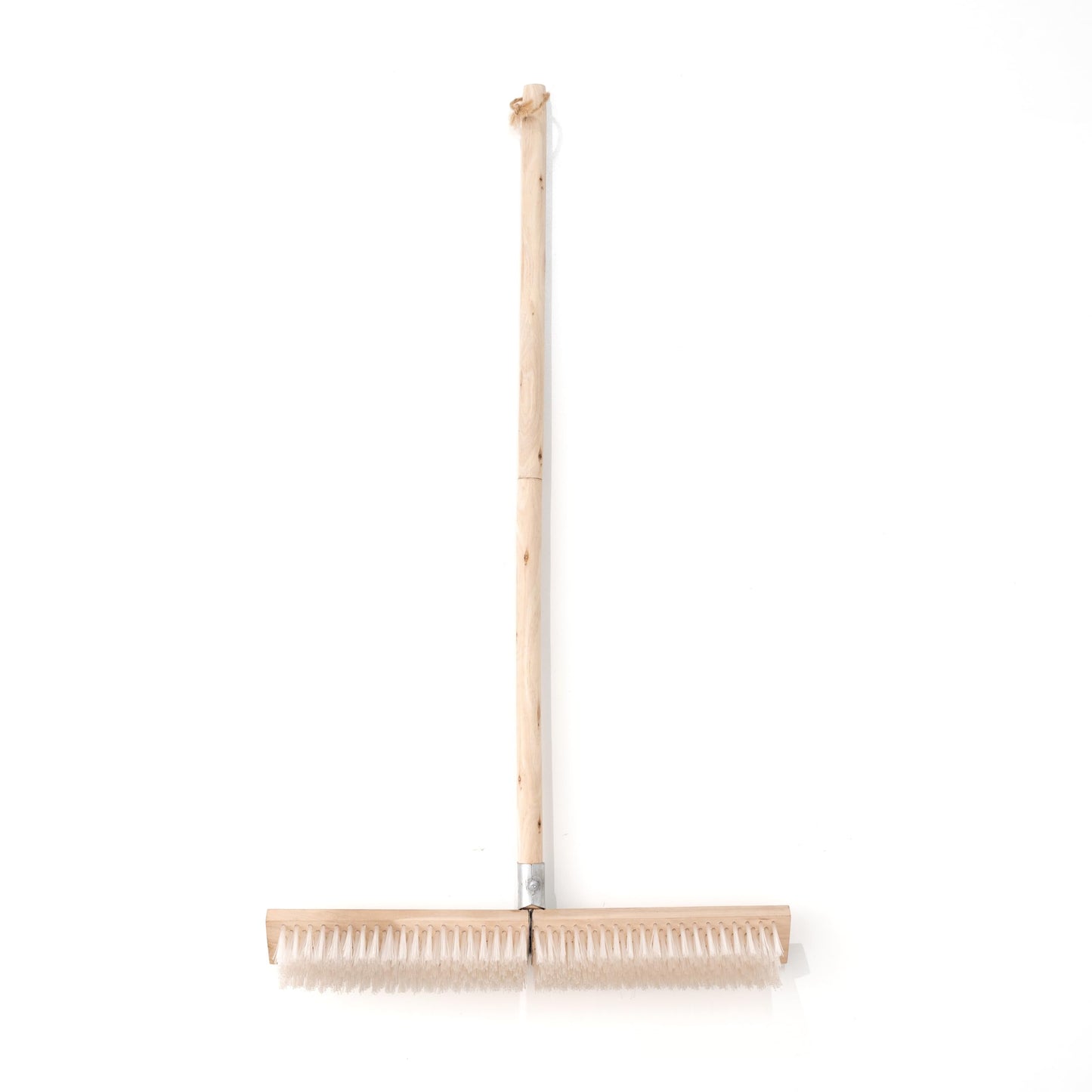 BMart Home 17.71” Heavy Duty Push Broom Outdoor, Stiff Plastic Bristles 4-Layer, 32.28” Wooden Handle, Industrial Broom for Garage Floor, Warehouse, Patio, Concrete, Deck & Sidewalk Cleaning