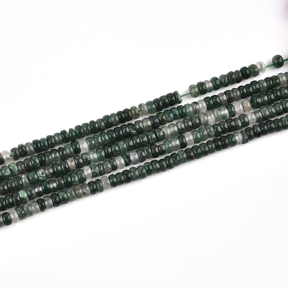 165pcs 4x2mm Natural Green Jade Disk Rondelle Spacer Stone Semi Precious Gemstone Loose Beads for Jewelry Making 15 Inch