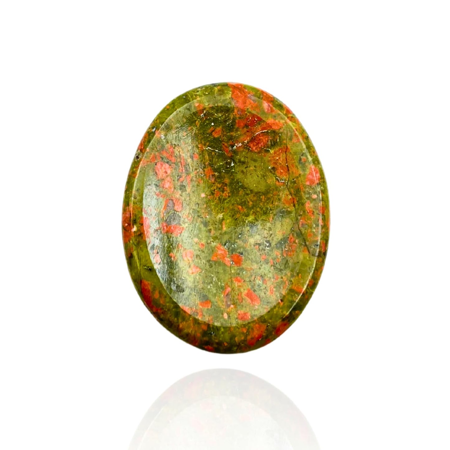 GEMSCITE Unakite Thumb Worry Stones Metaphysical Gemstone Crystal Healing Reiki Men Women Gift FENG Shui Positive Energy Love Wellness Palm Stones Wicca Powerful