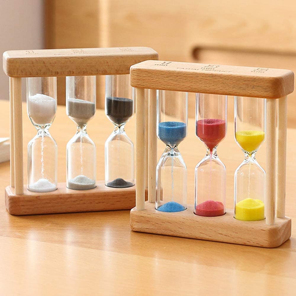 Creative 1/3/5 Minute Wooden Sand Glass Hourglass Timer Clock Home Decor Kitchen Tools Gift for Simple Style