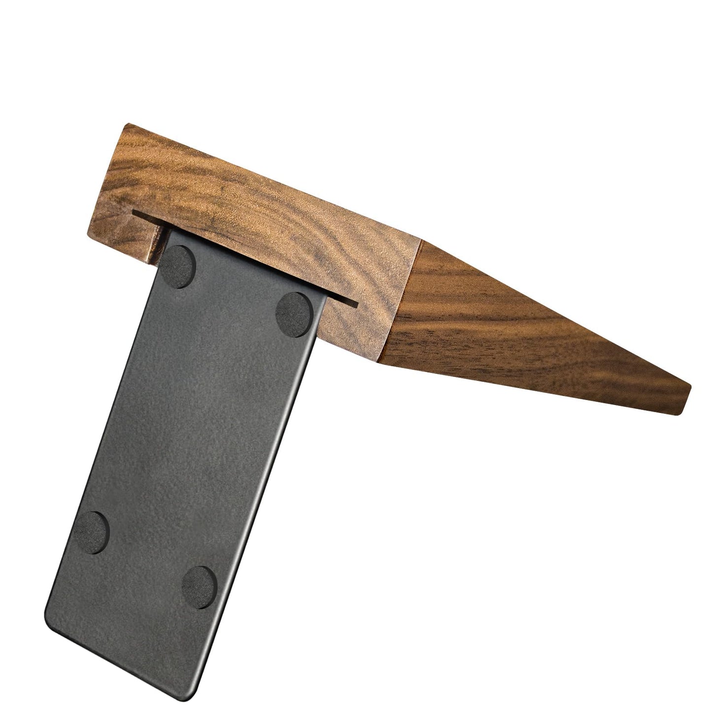 Luxdecor Walnut Book Ends Hold Heavy Books-6x5x4in Wood Bookends for Office Desk Non Skid, Decorative Walnut Bookend 2pack, Triangle Style